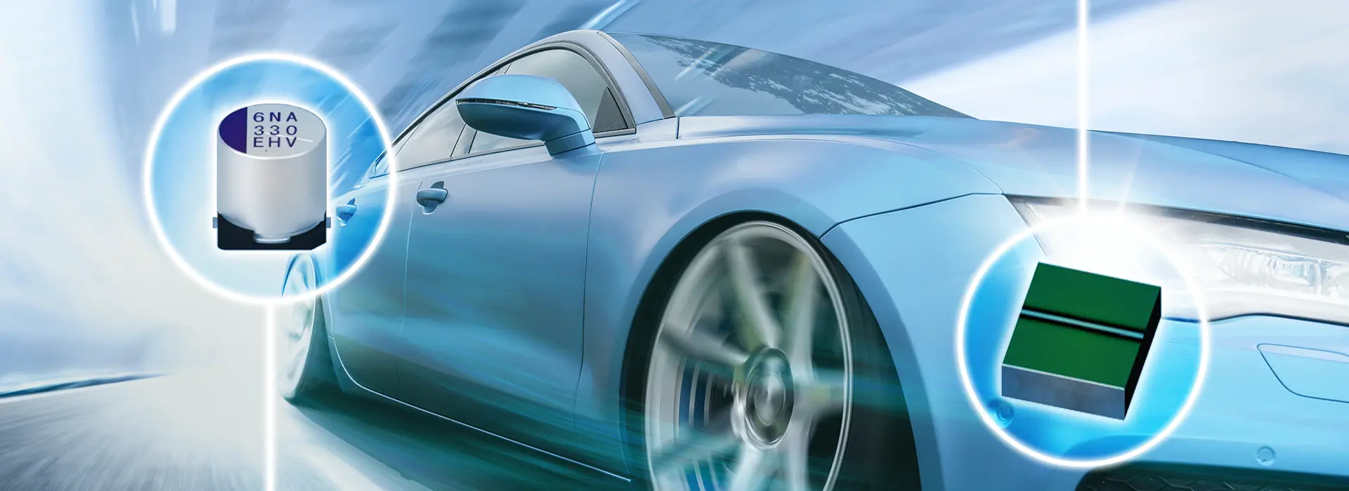 Header für Kondensatoren der Firma Rubycon